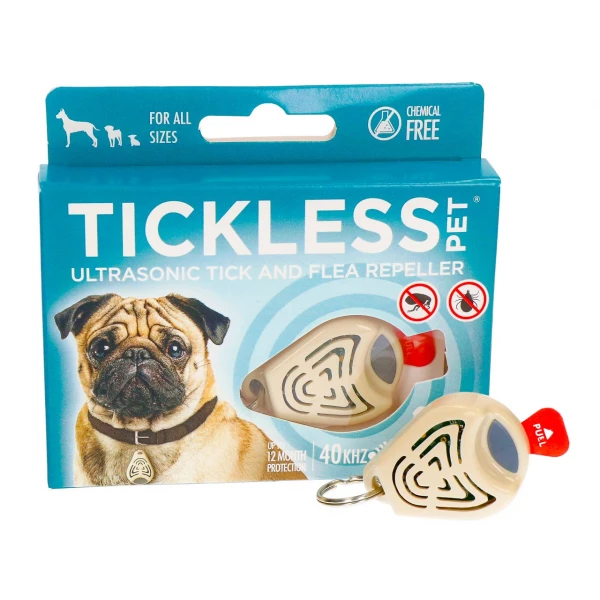 Urządzenie ultradźwiękowe na kleszcze i pchły dla psów Tickless Pet Beżowy.