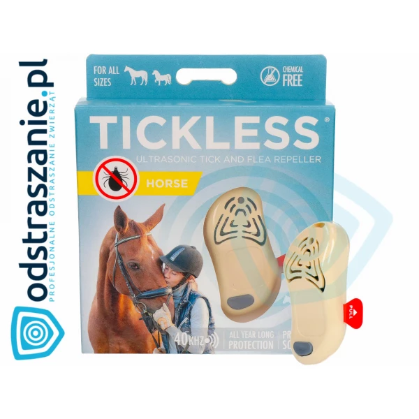Urządzenie ultradźwiękowe na kleszcze i pchły dla koni Tickless Horse beżowy.