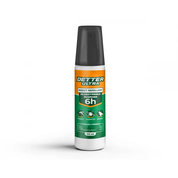 Środek na komary, kleszcze, meszki dla ludzi Detter Ultra spray 30% DEET 90ml.
