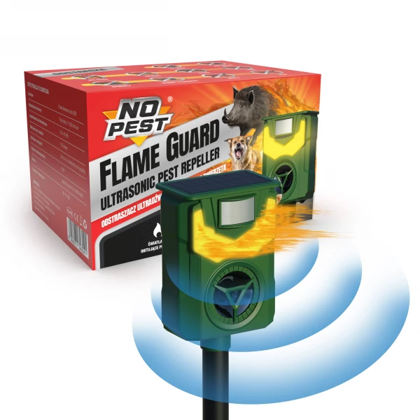 Ultradźwiękowy odstraszacz dzikich zwierząt No Pest® Flame Guard