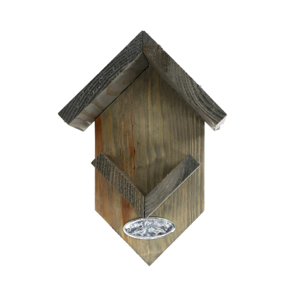 Drewniany karmnik brązowy z daszkiem Best for Birds z uchwytem na masło orzechowe dla ptaków