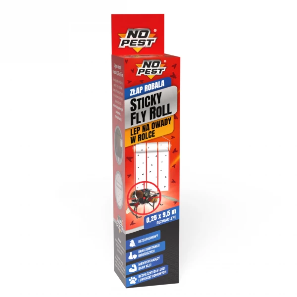 Lep na muchy, owady rolka No Pest® Sticky Fly Roll 25cmx9,5m.