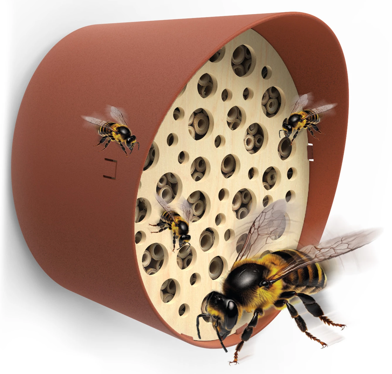 owalny hotel brązowy dla pszczół