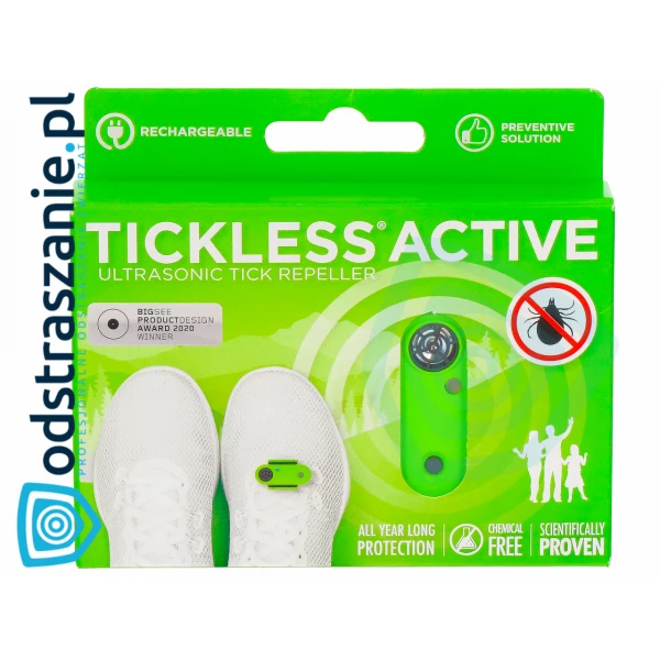 Urządzenie ultradźwiękowe na kleszcze TickLess ACTIVE GREEN dla aktywnych.