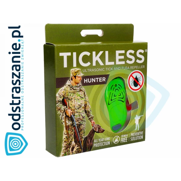 Urządzenie ultradźwiękowe na kleszcze Tickless Hunter dla myśliwych zielony.