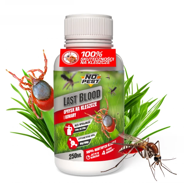 Oprysk na komary, kleszcze, muchy, mrówki Last Blood No Pest® 250ml.