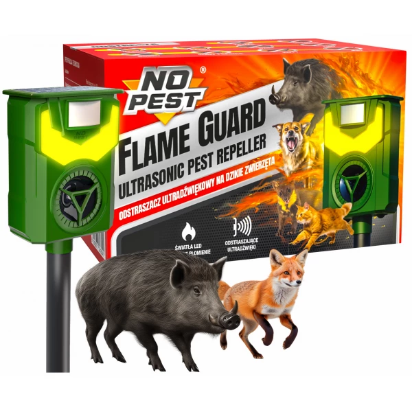 Ultradźwiękowy odstraszacz dzikich zwierząt No Pest® Flame Guard 