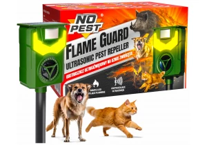 Ultradźwiękowy odstraszacz kotów, psów No Pest® Flame Guard 