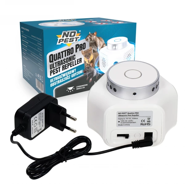 Ultradźwiękowy odstraszacz myszy i gryzoni No Pest® Quattro Pro Ultrasonic Pest Repeller